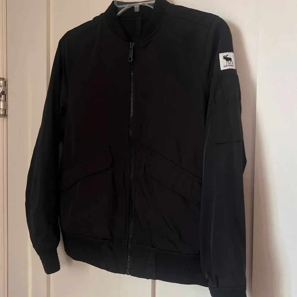 Abercrombie & Fitch Kids Boys Bomber Black Jacket Sz 11/12 (unisex)
